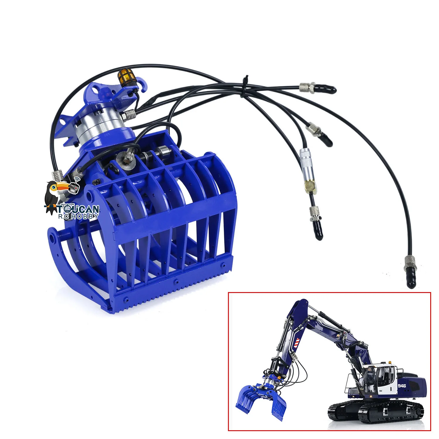 

MTM Metal Hydraulic Grab for DIY 1/14 946 946-3 Tracked Wheeled RC Excavator Model Accessories Toys for Boy TH19600-SMT9