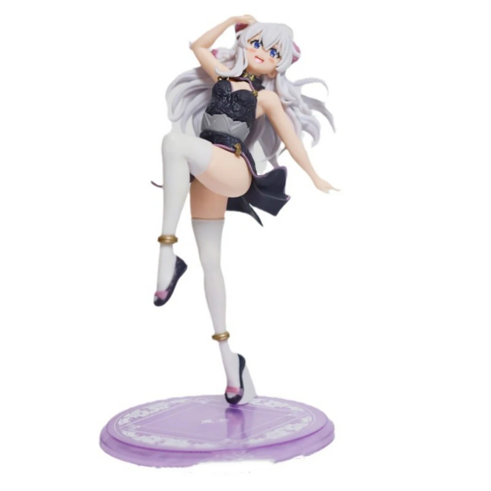 

Anime Character Wandering Witch: The Journey Of Elaina Cat Ear Figurine, Standing Pose Cheongsam Beautiful Girl Model Ornament