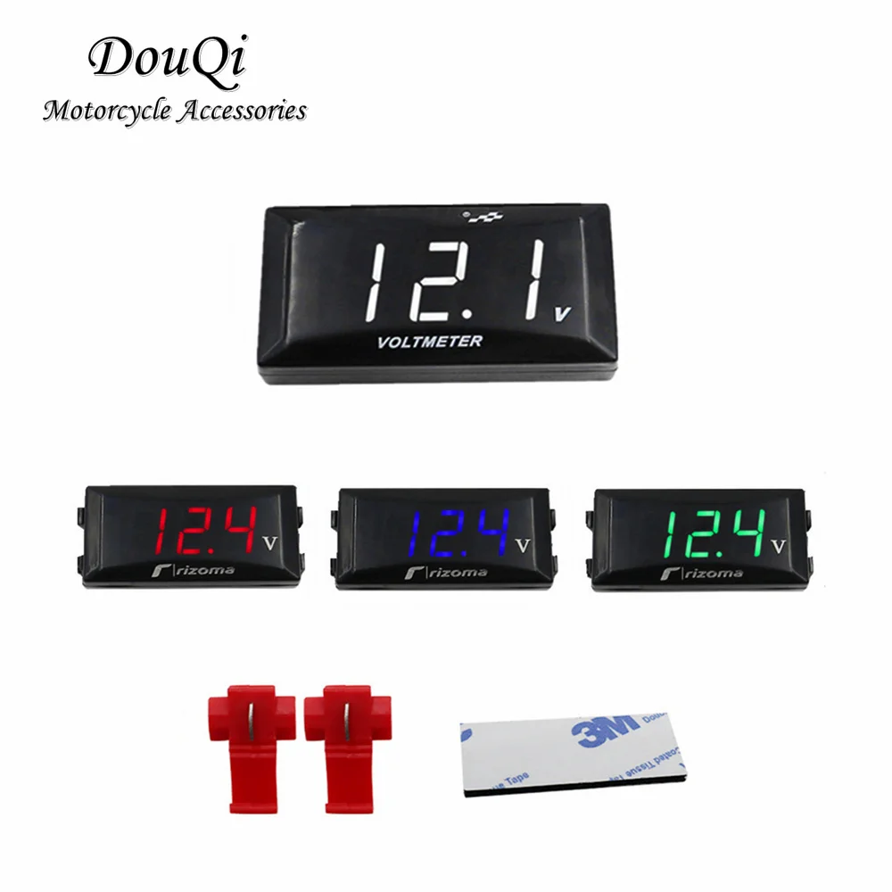 LED Display Voltmeter Voltage Meter DC 8V-18V Waterproof For Scooter Bike Car Boat Motorcycle Accessories Red Green Blue White