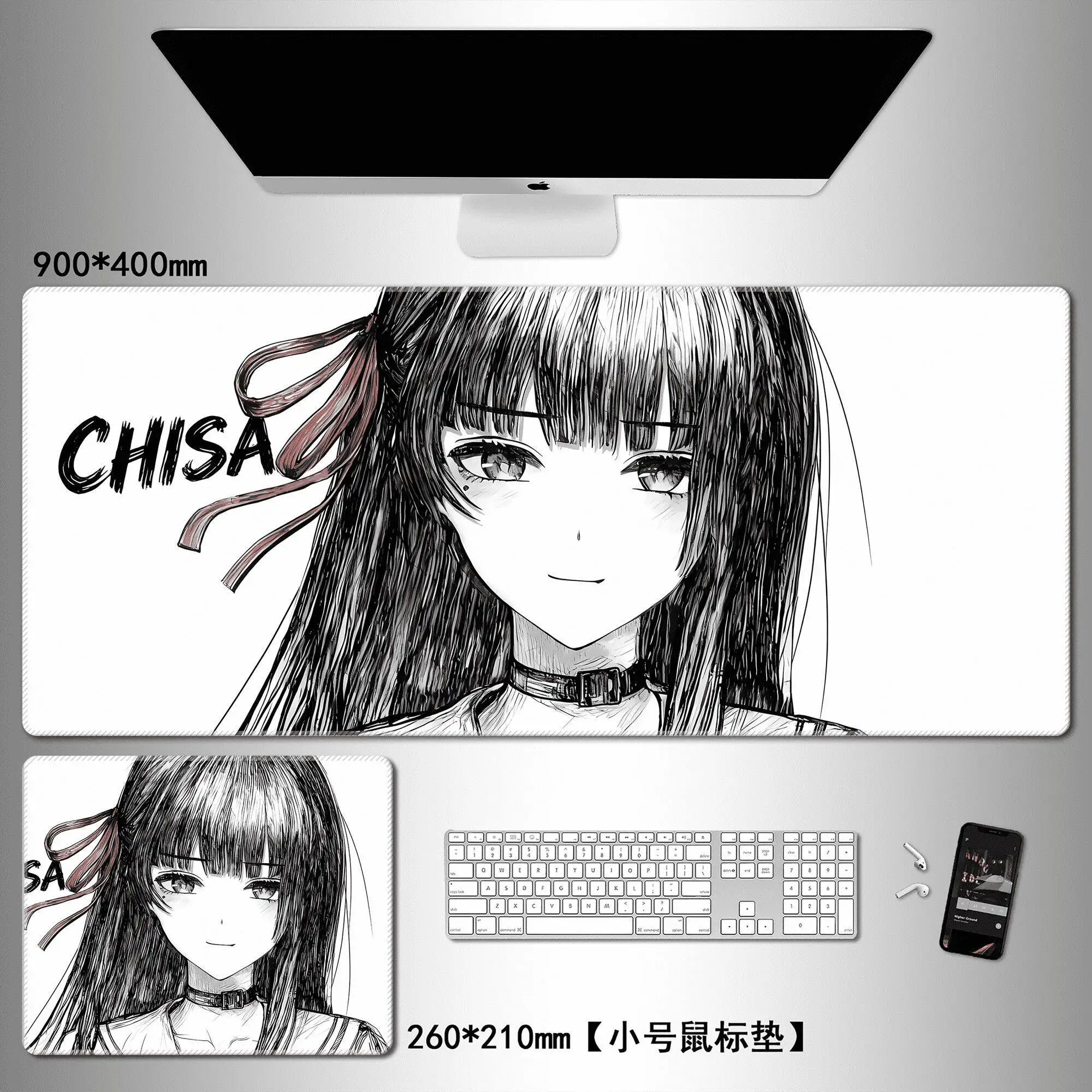 Anime Character Large Mouse Pad Asuka Ayanami Rei E-sports Game Computer Keyboard Dormitory Non-slip Table Mat Peripherals - view 6