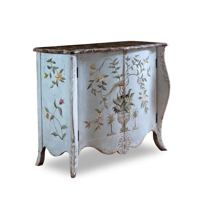 Italian Furniture Painted Entrance Cabinet Living Room Partition Cabinet Decorative Furniture Edge Shoe