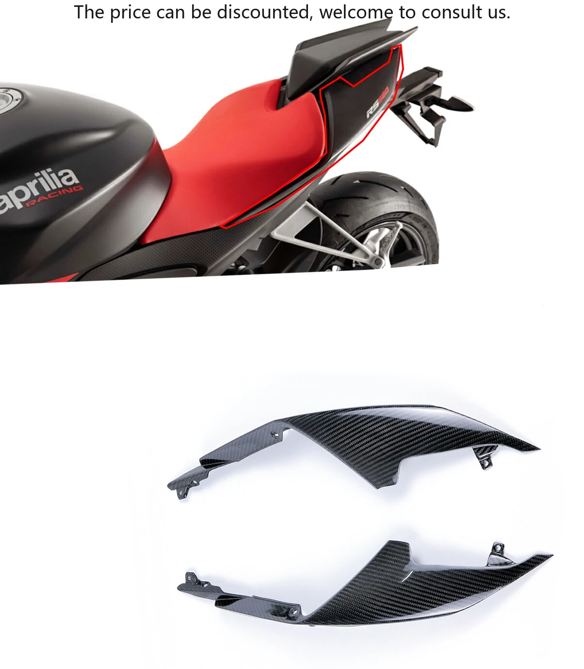 

100% Dry Full Carbon Fiber 3K Motorcycle Fairings Body Kits Parts Rear Fairings Kit For Aprilia RS 660 2021 2022