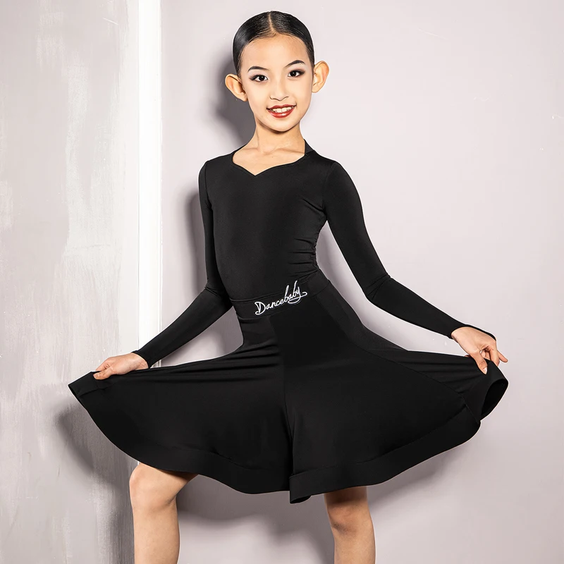 Mode nationale Standard danse de salon robes professionnelles filles robe de danse latine enfants Performance danse Costume DWY9913