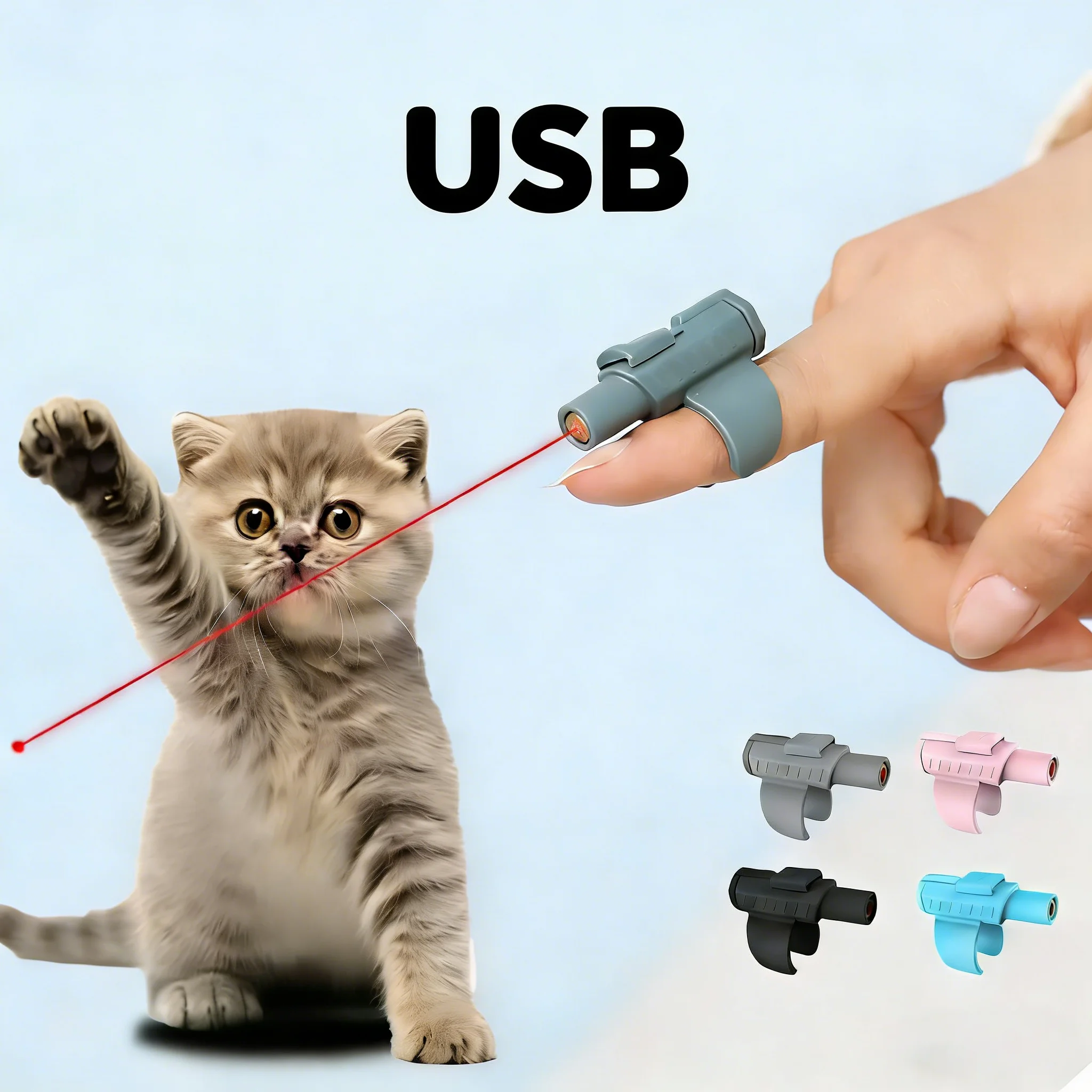 Nouveau jouet laser portable pour chat – l'accessoire de divertissement et de stimulation – Conception à doigt pour jeu interactif et mini-divertissement sans fin