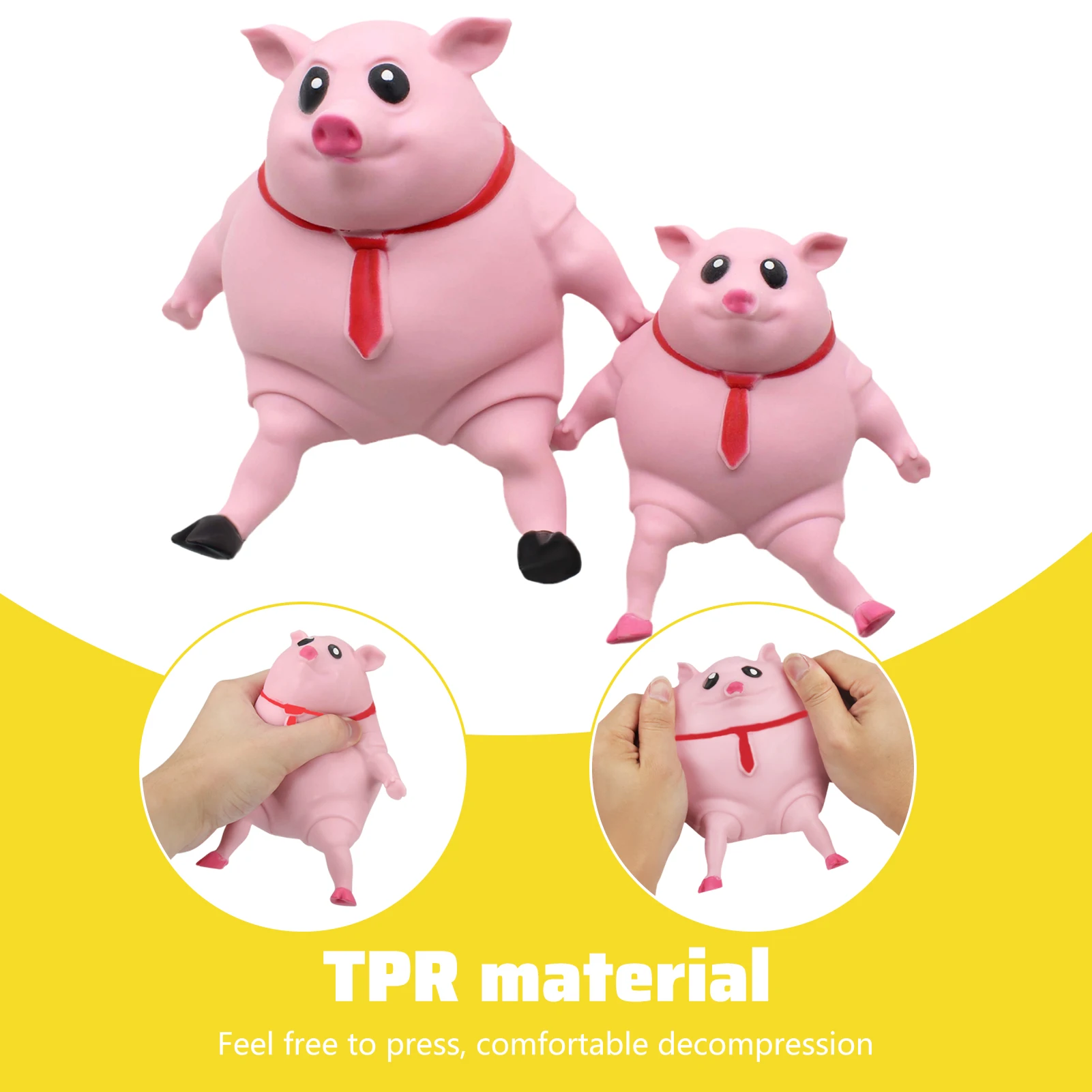 Bonito porco rosa squeeze brinquedo macio estiramento ansiedade alívio brinquedo portátil squeezable brinquedo de descompressão para crianças adulto