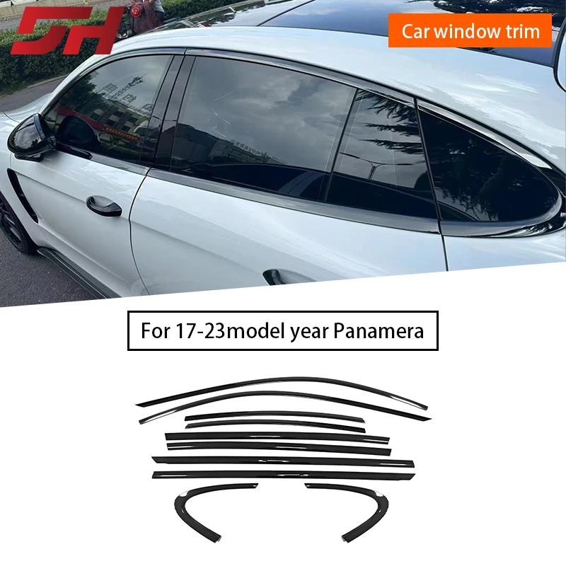 

Car Gloss Black/Silver Stainless Steel Window Trim for Porsche Panamera 971 2017-2023