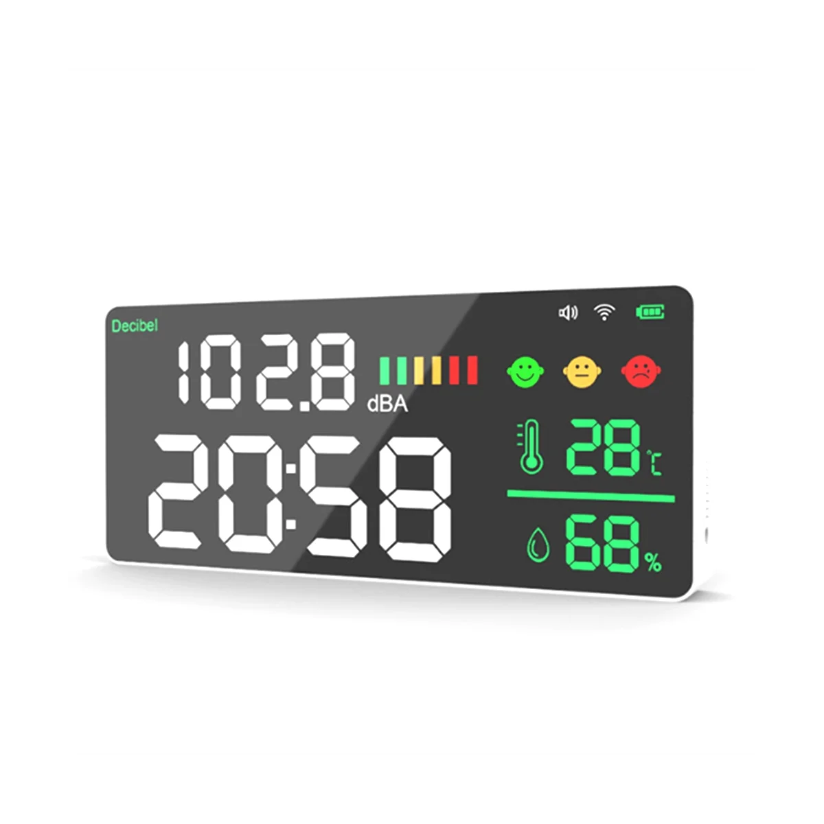 TUYA Wifi Digital Decibel Sound Meter Wall Mounted Smart Noise Tester Temperature and Humidity Monitor LED Large Screen