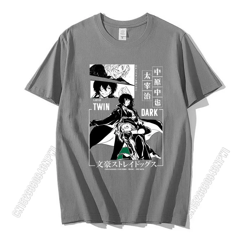 Funny Bungou Stray Dogs Chuuya Nakahara T-Shirt Men Harajuku Cool Anime Tshirt Kawaii Manga Cotton T Shirt Streetwear Tees Male