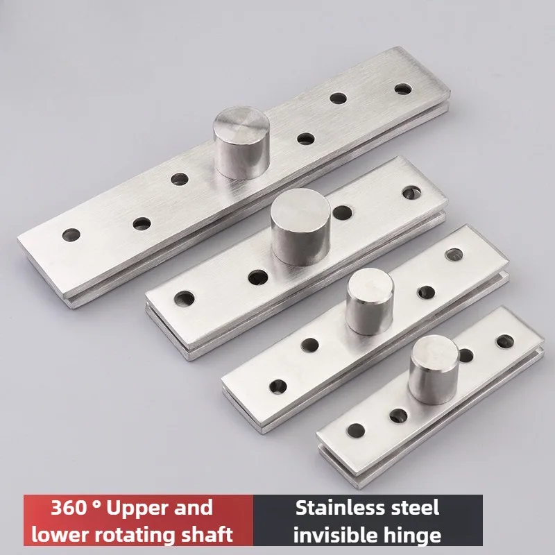 1PCS Stainless Steel Central and Offset-Axes Rotating Hinge 360 Degree Door Pivot Hinge Concealing Up Down Shaft for Wooden Door