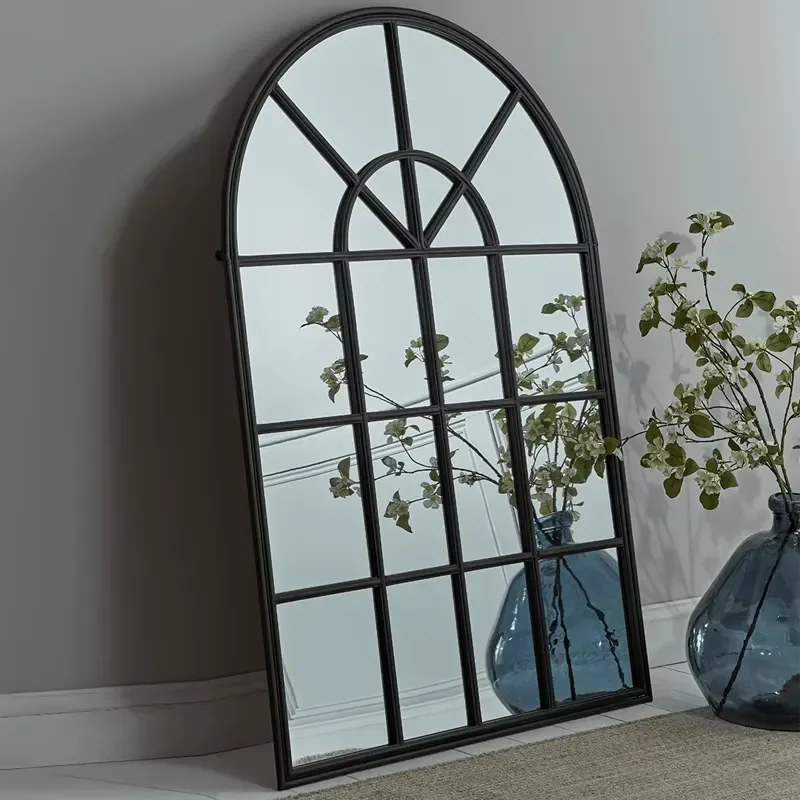 Large Arched Wall Mirror for Living Room Bedroom Decor Modern Industrial Style Full Length Glass Hanging Mirror for Entryway