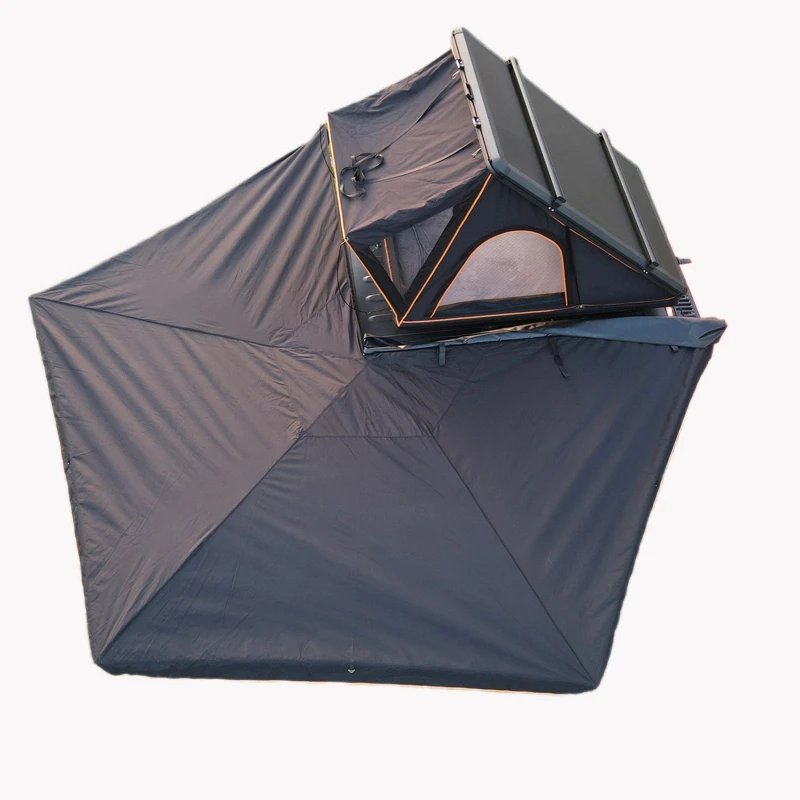 2.5M Car Awning,280G Oxford Waterproof Aluminum Four Room Car Roof Top Side Shelter Extended 270 Degrees Awning LED
