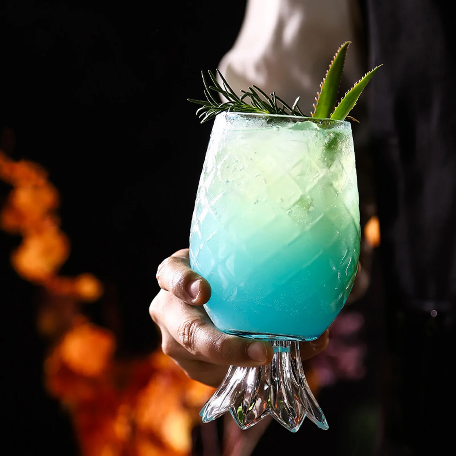 

Pineapple Cup Premium Glass Tiki Bar Decor Cocktail Holder Smooth Surface Creative Design Home Party Bar Hotel