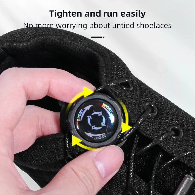 1pair Metal Wire Swivel Automatic Buckle Rope Sneaker ShoeLaces for Kids/Adult No Tie Shoe Laces Quick Lock Shoestrings Sneakers image 4