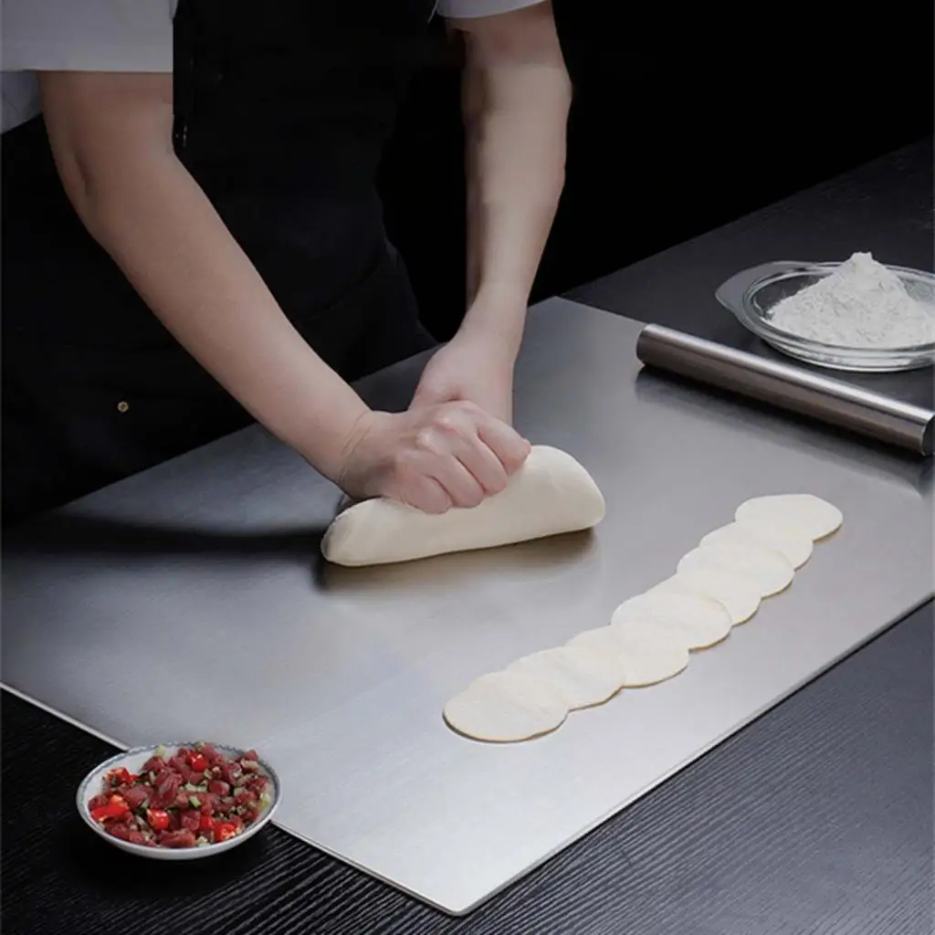 Stainless Steel Chopping Board Thickness Easy to Clean L Shaped Hem Kneading