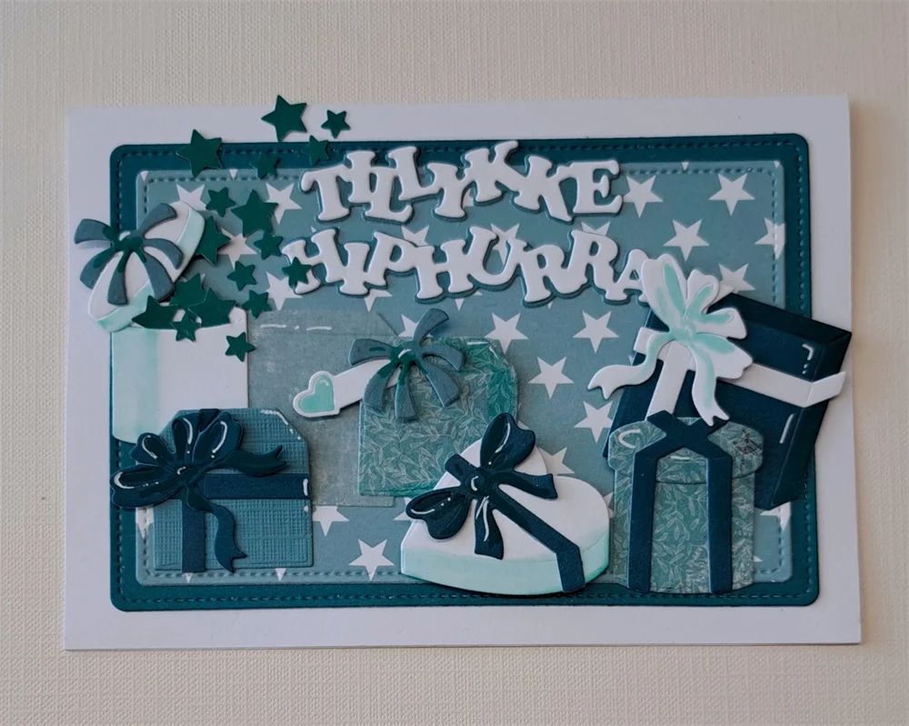 Clear Stamps and Metal Cutting Dies Tillykke / Hip Hurra Die for Scrapbooking New Crafts Cuts Template DIY Handmade Decoration
