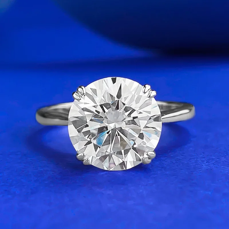 

Classic 100% 925 Sterling Silver Round Cut 10 MM Lab Moissanite Rings Fine Jewelry Anniversary Gifts Wholesale