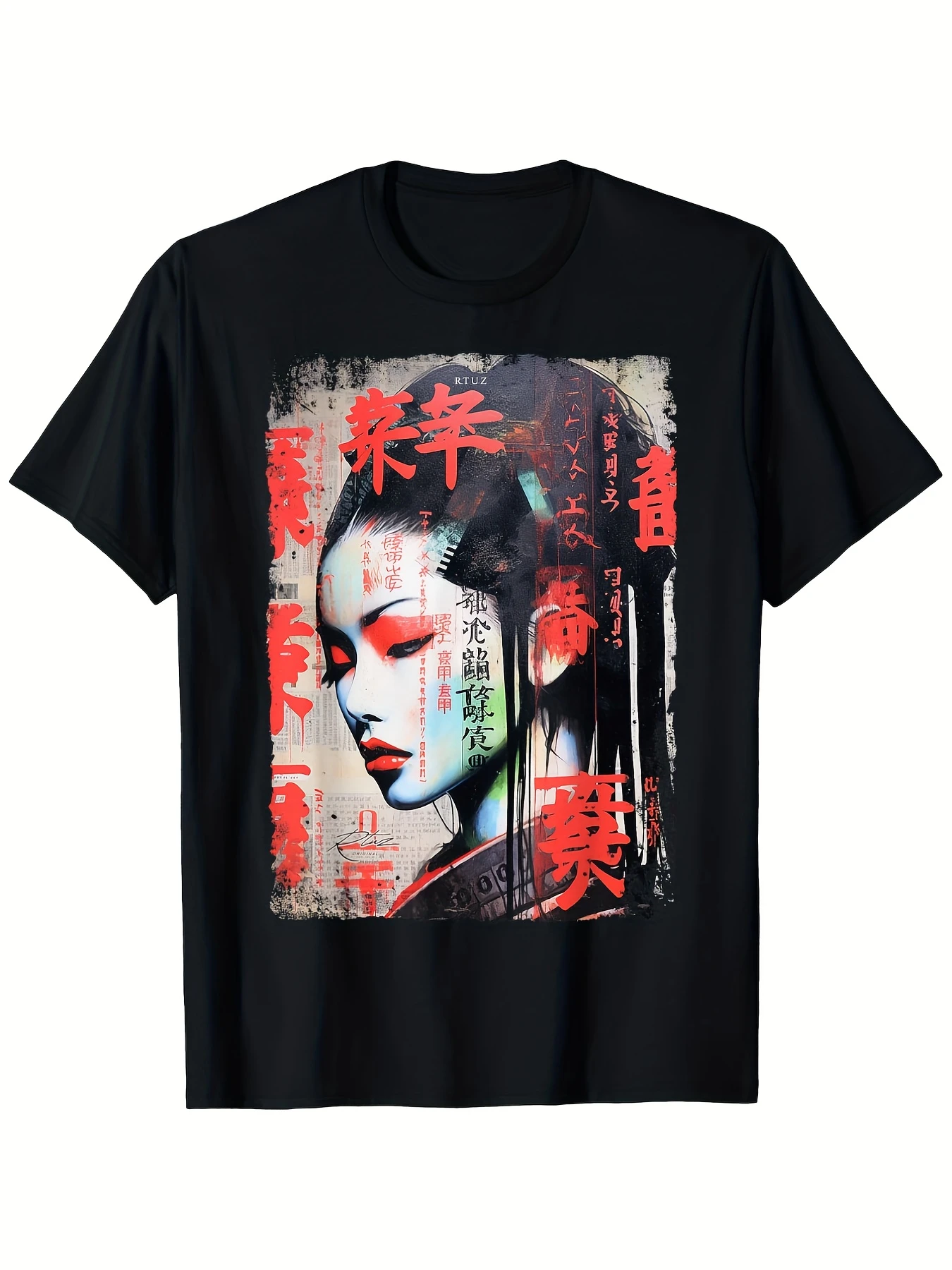 Hip-hop Y2K Retro Trendsetter Fashion Streetwear Geisha T-Shirt Casual Wear Fitness T-Shirt Sports
