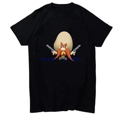 Yosemite Sam Graphic T-Shirt Cotton Short Sleeve Classic Print Tee Harajuku Style Summer Top for Men