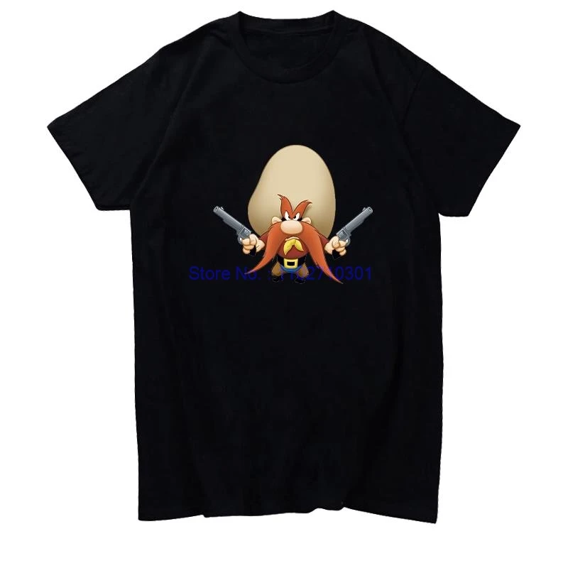 Yosemite Sam With A Gun Classic Graphic T Shirts Cotton Short Sleeve T-Shirts Tees Tops Summer Harajuku Mens Print T Shirt