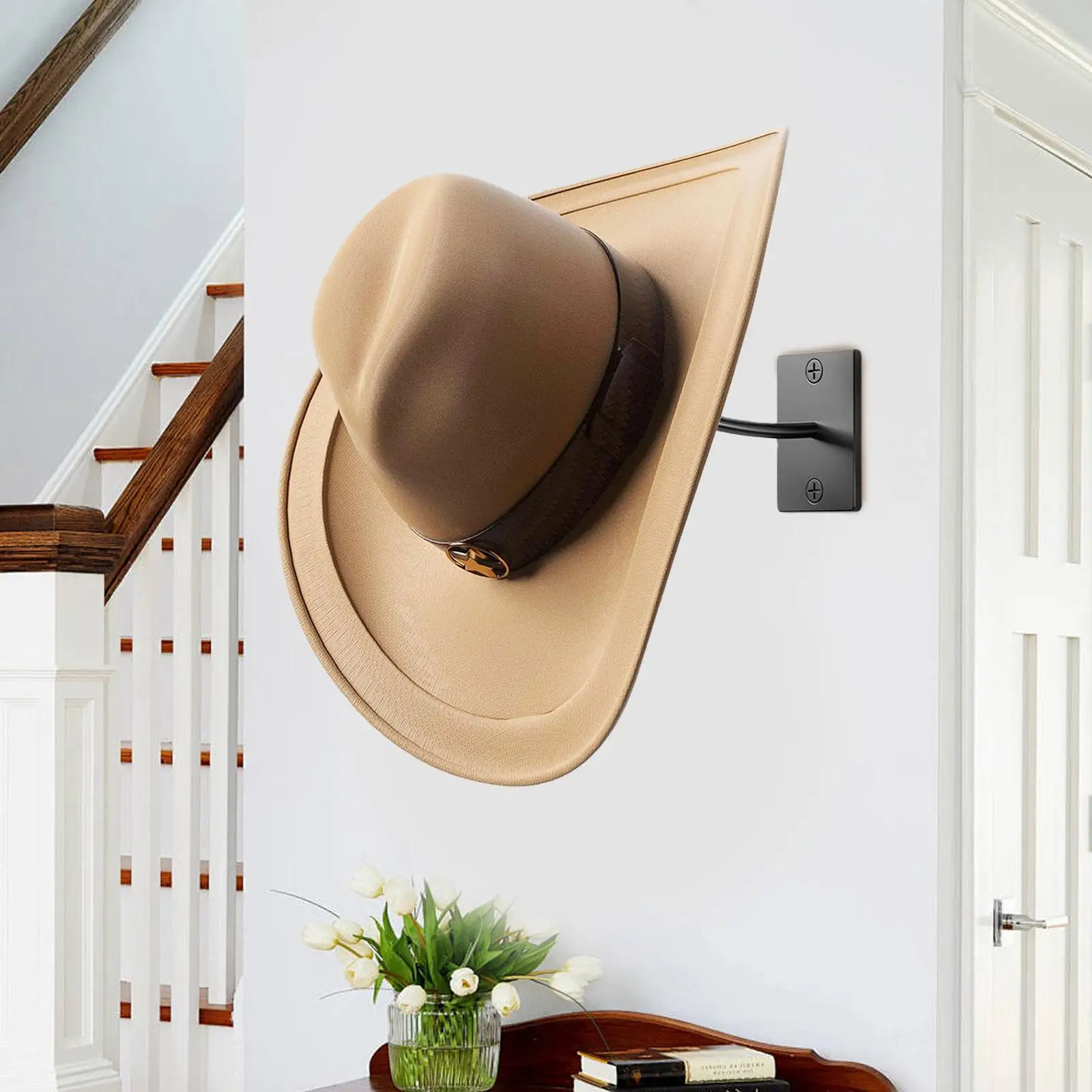 Iron Wall Mounted Cap Rack Helmet Holder Wide Brim Hat Organizer Hat Hooks for Display for Home Closet Entryway
