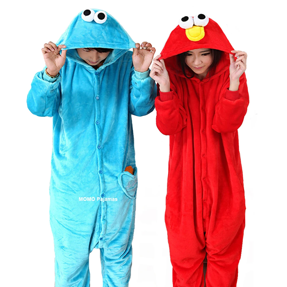 Unisex Adult Cosplay Animal Onesie Cartoon Halloween Costume Christmas One Piece Pajamas Set Flannel Sleepwear for Women Men