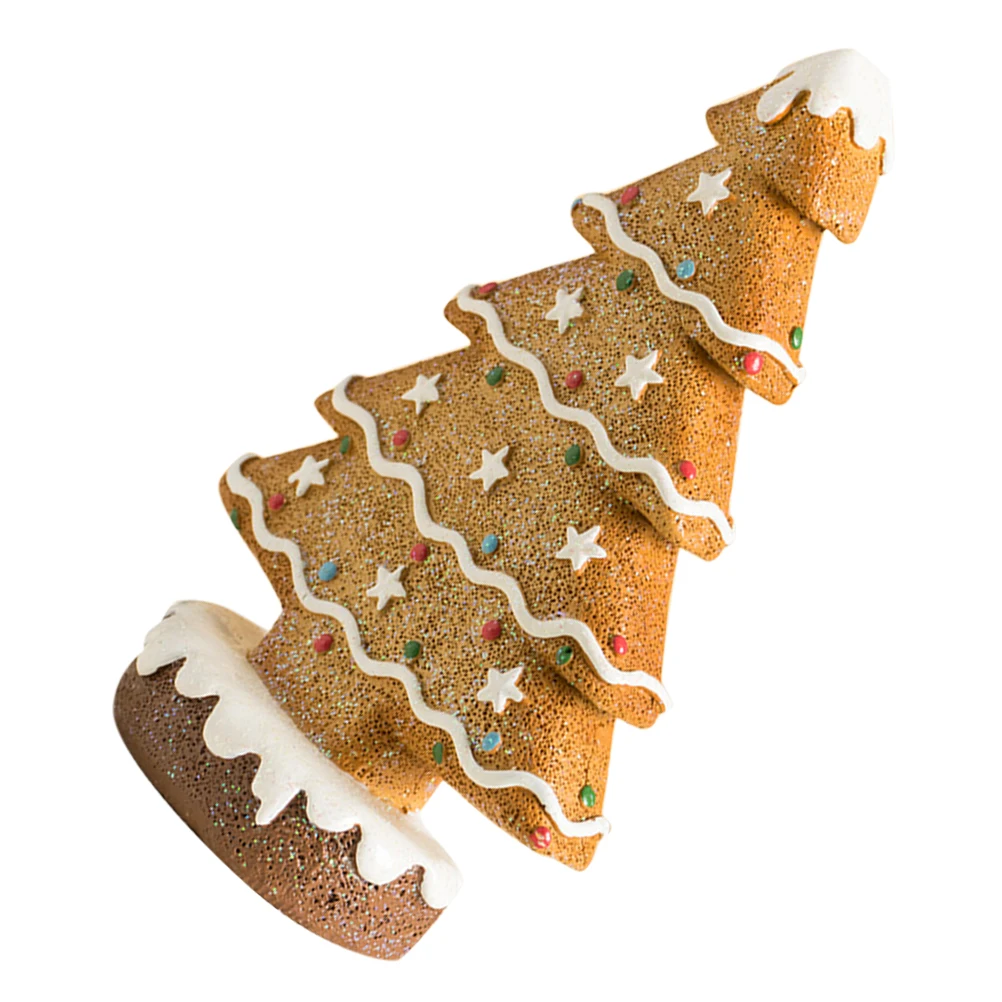 

Gingerbread Christmas Tree Figurine Resin Holiday Tabletop Decoration Festive Standing nament Craftsmanship for Family