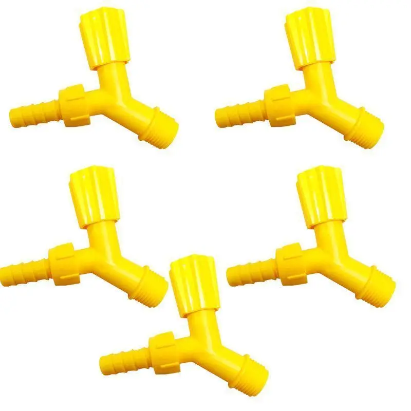 Kit 5 Faucets For Tank And Garden Yellow 1/2 Beak