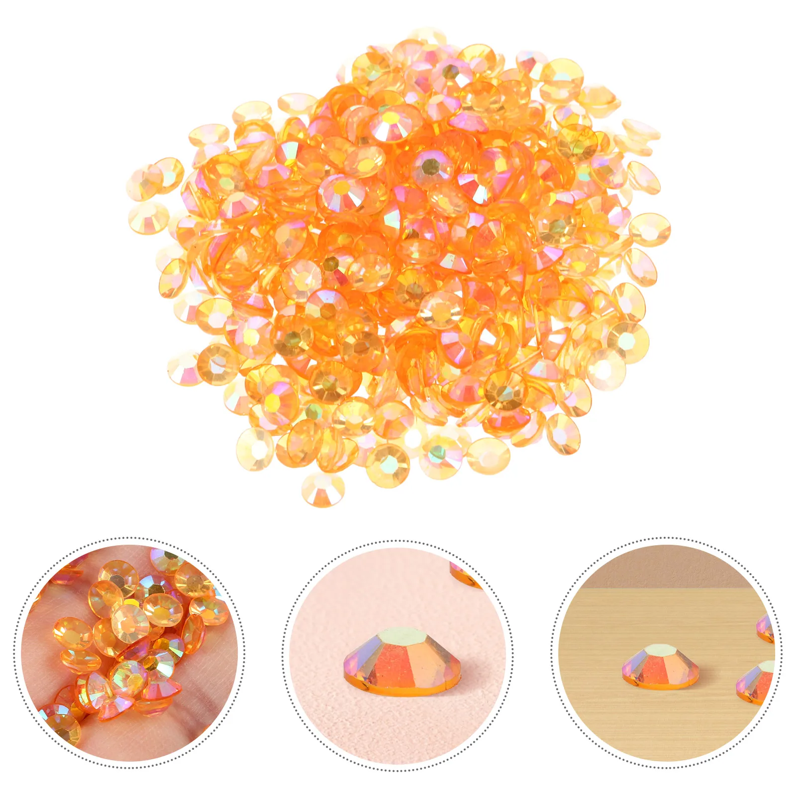 

6Pack Resin Flatback Rhinestones Vibrant Orange 5mm Round Ab Jelly Rhinestones Nail Art Decoration DIY Crafts Clothes Shoes