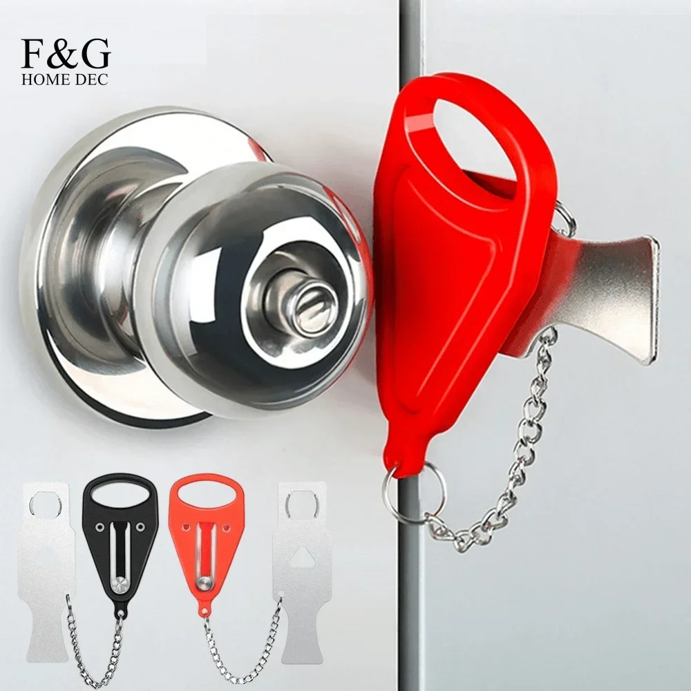 

Переносной дверной замок, предохранительная защелка, металлический замок для дома, комнаты, гостиницы, Противоугонный замок, дорожный, для помещений, дверной замок