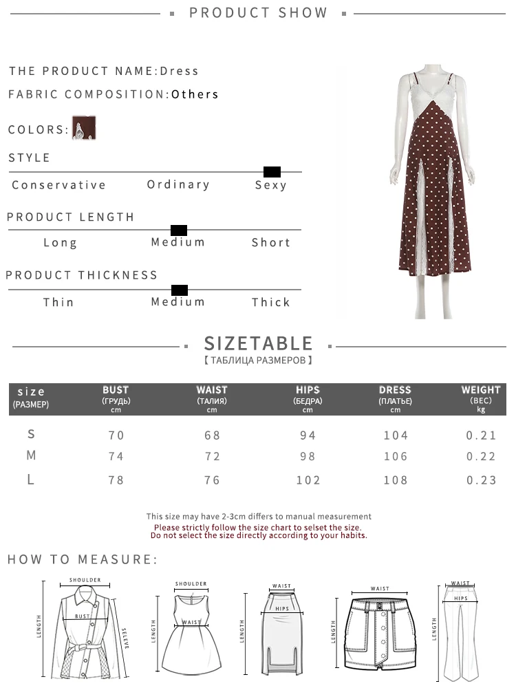 Weird Puss Maxikleid mit Polka-Dot-Print für Damen, Patchwork-Spitze, hoher Schlitz, V-Ausschnitt, ärmellos, Street-Fashion, Party, klassisches Vestido – Detail 1