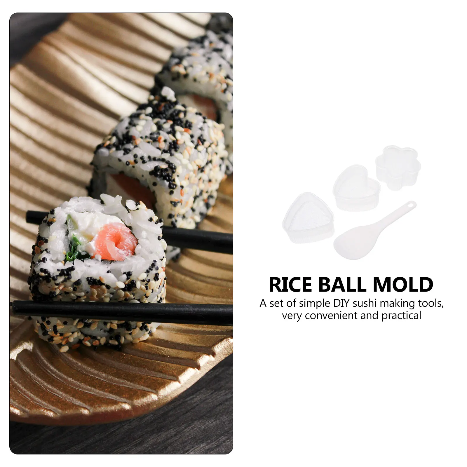 

Rice Ball Mold Sushi Maker DIY Tools Kit Home Kitchen Accessories Bento Mould Practical Lightweight Portable