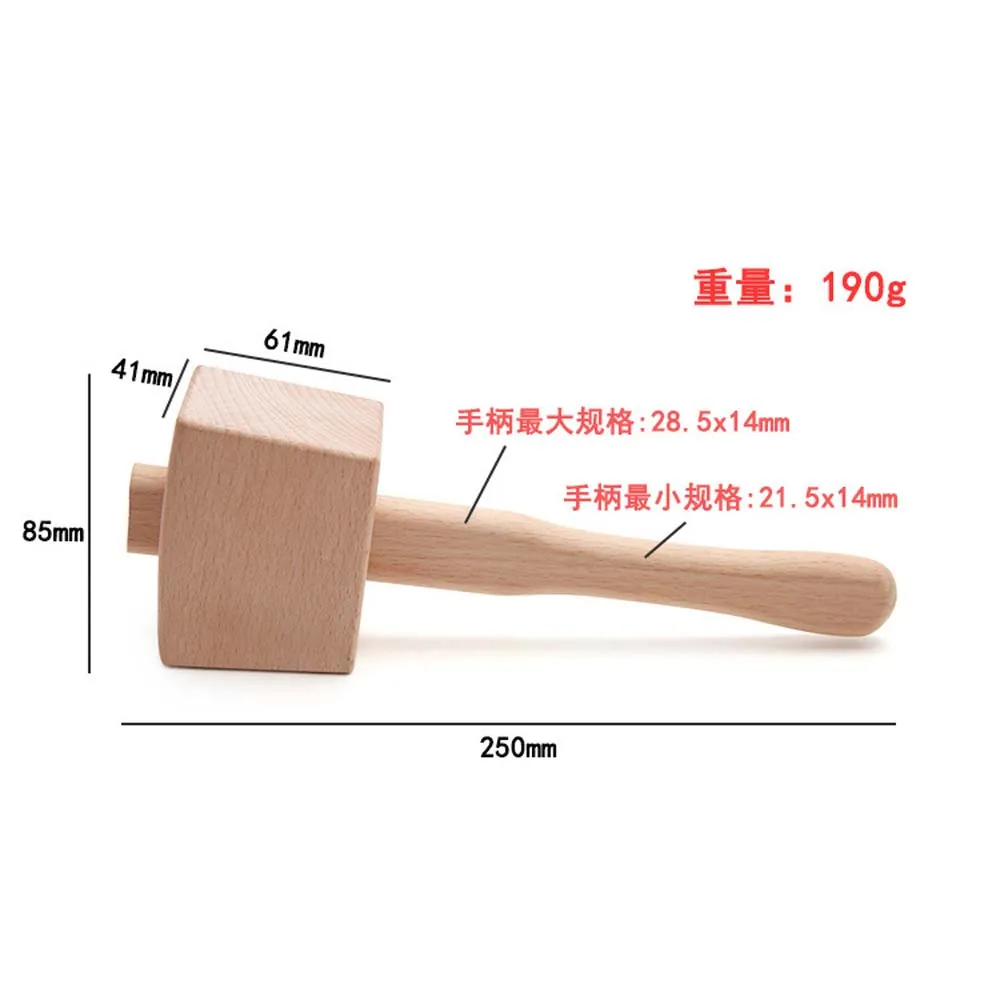 Handmade DIY wooden hammer, round hammer, wooden hammer, children's handmade log hammer, beech wood woodworking hammer, solid wo