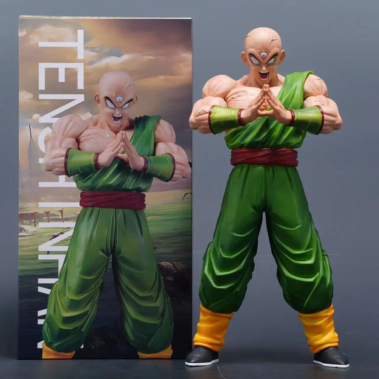 30cm/11.81inch Anime Dragon Ball Z Tien Shinhan Figure Tien Shinhan Kikoho Action Figures Gk Statue Collection Model Toys Gifts