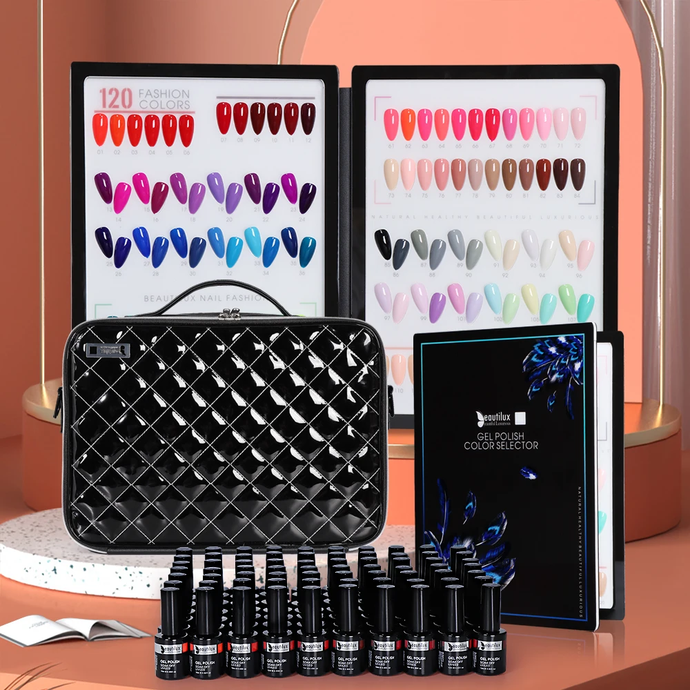 

Beautilux 70pcs Nail Gel Polish Luxury Set with Nail Artist Suitcase Color Pallete Professional Salon Gel Varnish Manicure Set