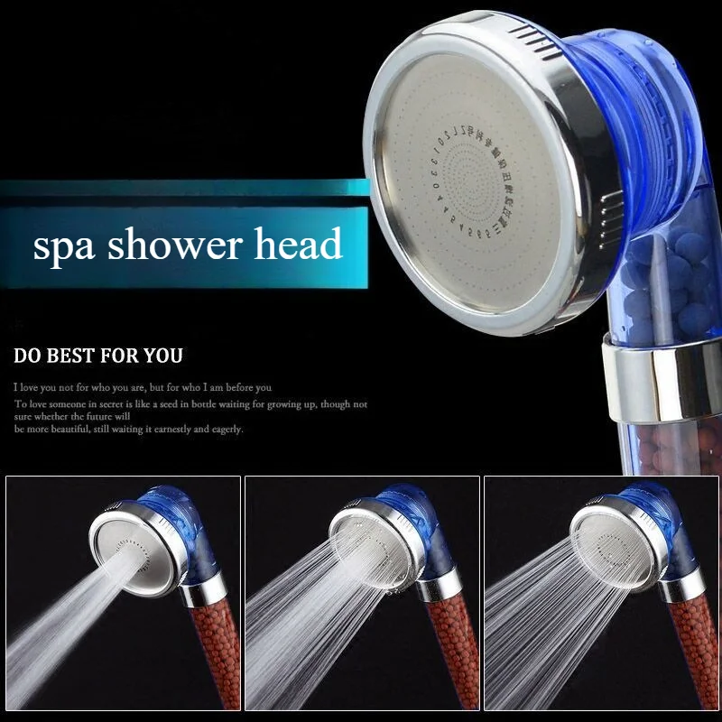 Negative Ion Shower Head, 3 Modes Pressure Boost Water Saving Hand Spray, Hydrotherapy Handheld Shower Head