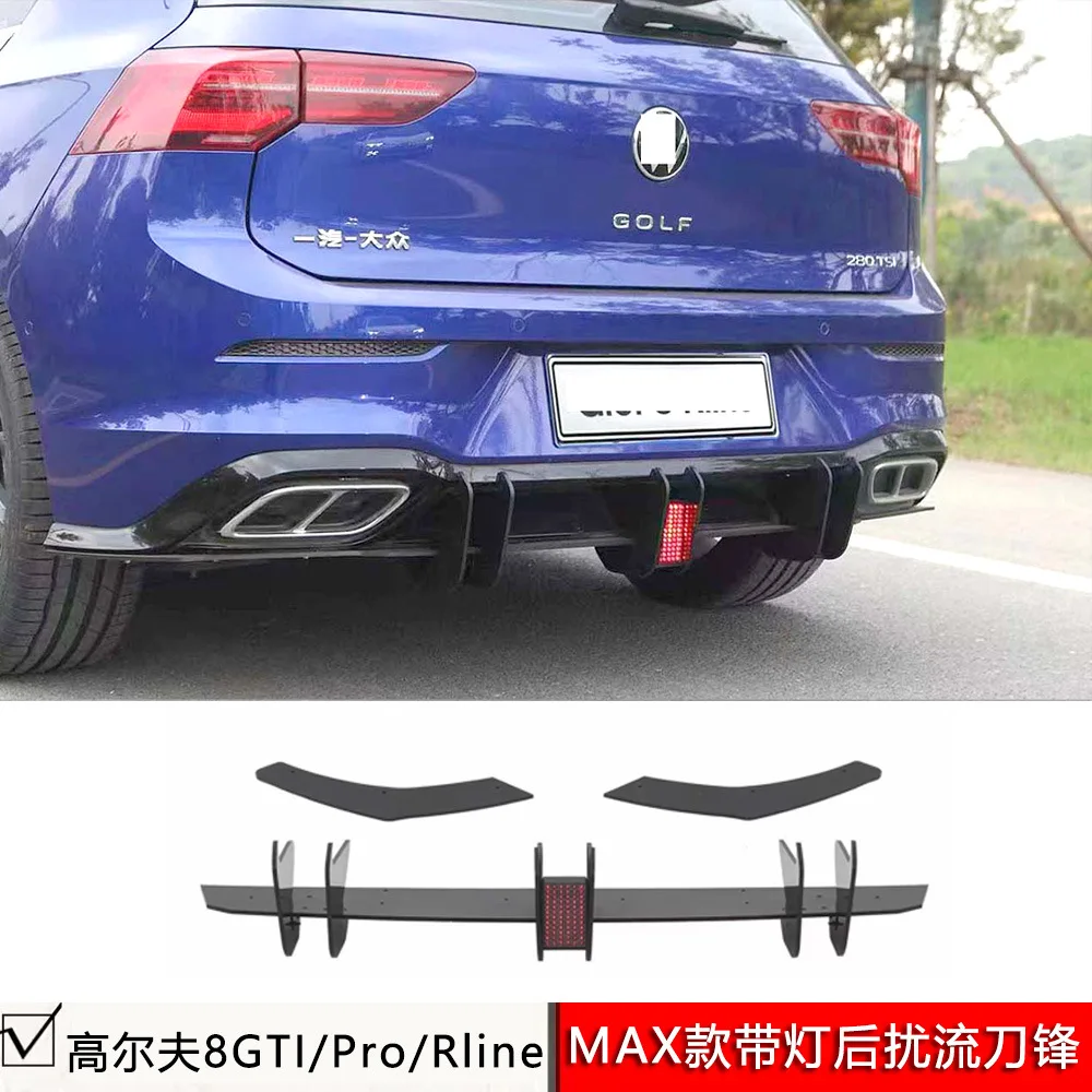

Suitable for The 2021 to 2024 Volkswagen Golf 8 MAX model has a rear lip blade with LED navigation lights and rear spoiler