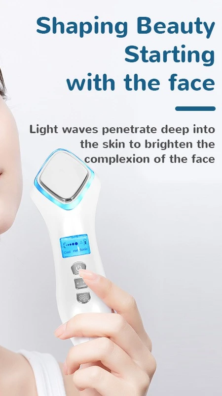 hot and cold ion introducer Household facial lift photon skin rejuvenator Electronic beauty introducer