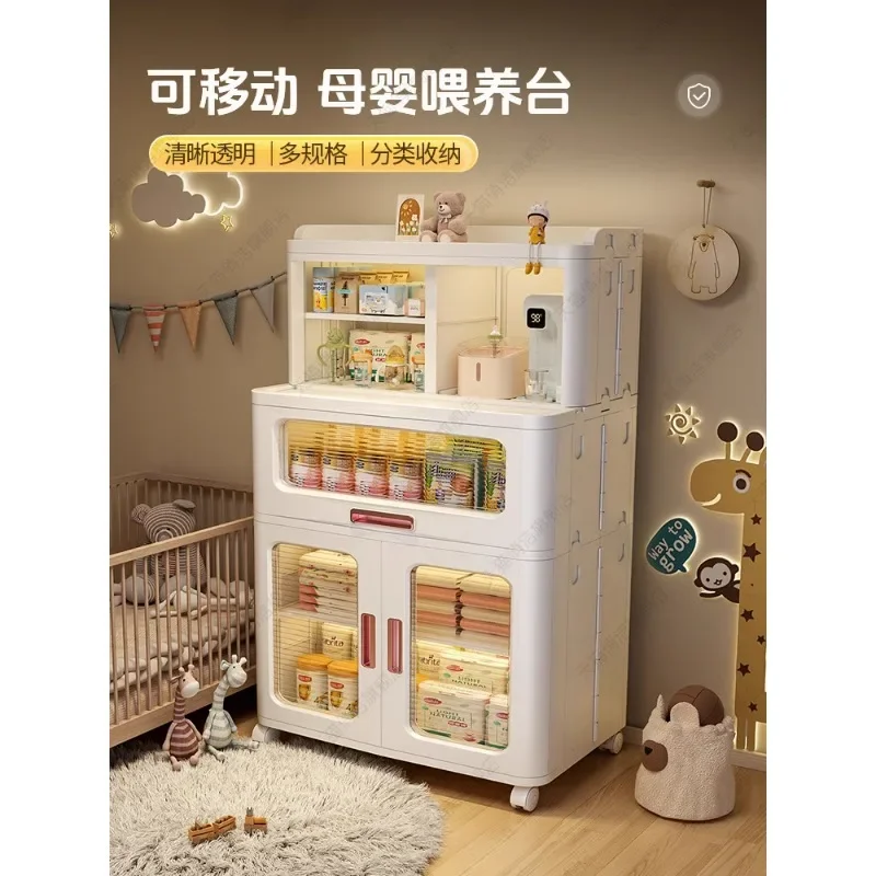 Baby Feeding Table Multi-layer Children's Toy Storage Rack Household Multi-functional Microwave Oven Kitchenware Storage Cabinet