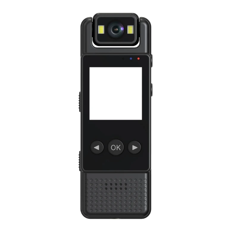 Clear Camera, Pocket Camcorder Video Recorder 1080P Video Recorder with 180° Rotatable Lens 1.3inch Screen Clip Design