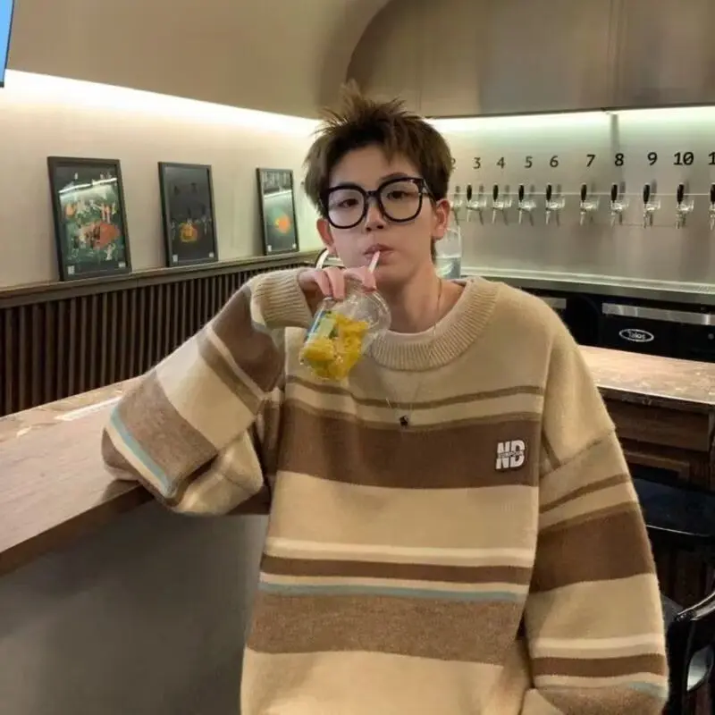 슬림핏 라운드넥 니트웨어 남성 패션 베이스 셔츠 가을 겨울 신상 우아한 스타일 캐주얼 긴팔 스웨터