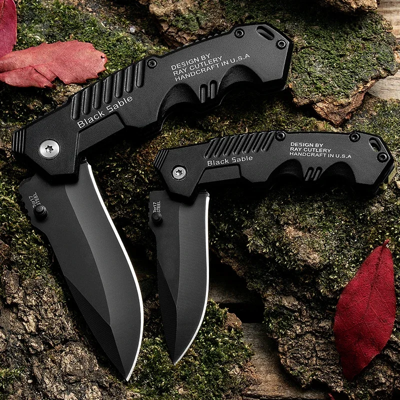 

Black 57HRC Folding Knife Survival Knives Hunting Camping Blade Edc Multi High Hardness Military Survival Knife Pocket Knifes