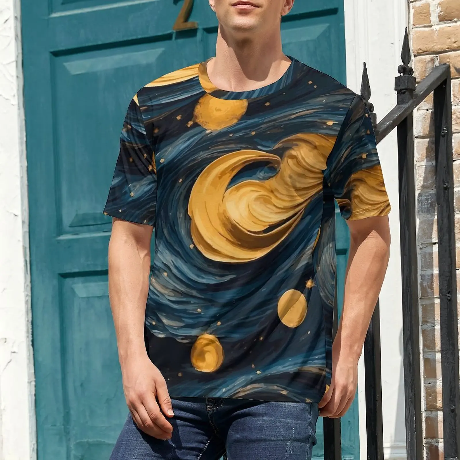 Men Van Gogh Art T Shirt  Trendy T-Shirts Short-Sleeved Design Tshirt Dropshipping Summer Y2K Fun Plus Size Clothing