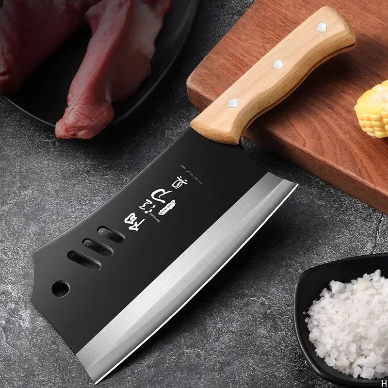 High carbon steel manual forging knife, household slicing and meat cutting knife, chef specific axe bone chopping knife,L9195 view 5