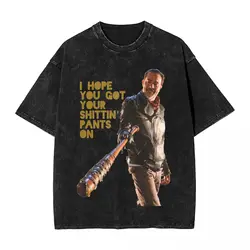 Negan The Walking Dead T Shirt Summer Funny Saying Y2K Retro T-Shirts 2024 Cotton Hippie Tshirt For Mens Short-Sleeved Top Tees