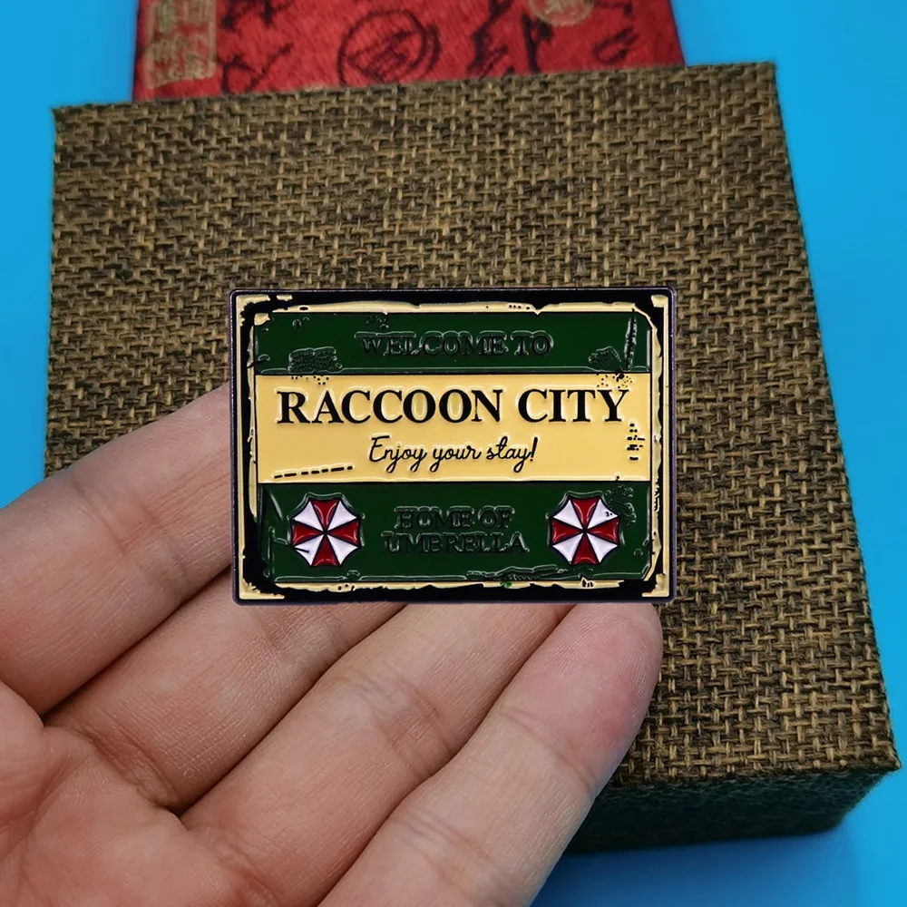 Welcome To Raccoon City Enamel Pins Home of Umbrella Metal Brooch Badge Enamel Pin Jewelly Gift Clothes Backpack Decor