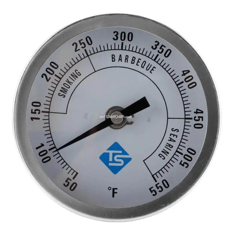 Termometer Tahan Karat 50-550 ℉ 1/2NPT Dudukan Benang Diameter 83Mm Dial Bulat Meteran Uji untuk Makanan Daging