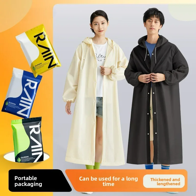 Impermeabile non usa e getta all'ingrosso EVA modello adulto addensato e allungato escursionismo all'aperto viaggio impermeabile monopezzo portatile