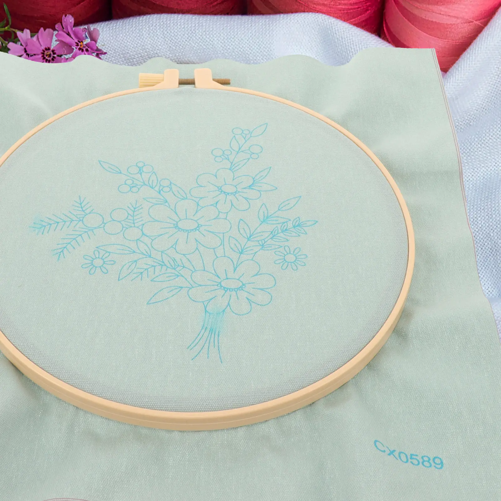 Beginner Embroidery Kit with Premium Threads, Needles, Hoop & Patterns for Cross Stitch and Quilting Practice