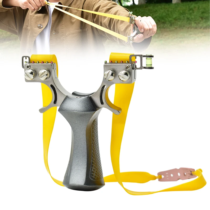 

Outdoor Quick Press Screw Slingshot Double Wire Rubber Band Shooting Tool Hunting Slingshot 2023 New Product