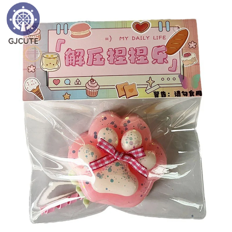 Mochi Taba Zampa di gatto con floccaggio Nuovo giocattolo Fidget Kawaii Peluche TPR Zampa di gatto Morbido sollievo Giocattoli relax